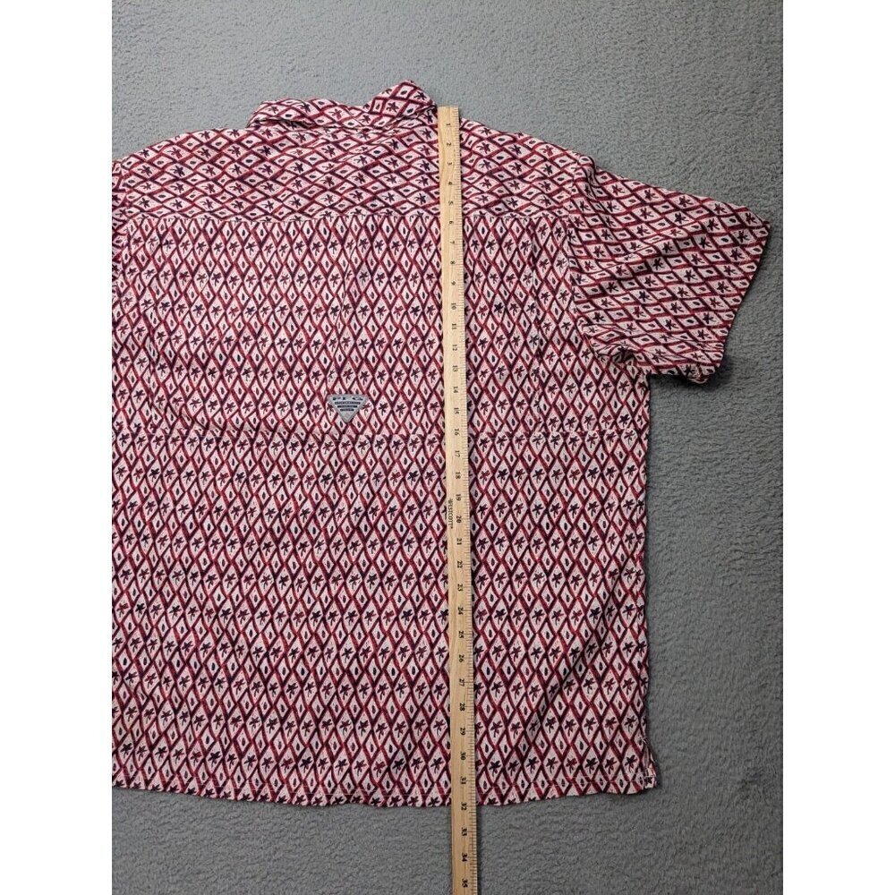 Columbia PFG Shirt XXL Super Slack Tide Vented Fishing Pattern Multicolor Red - Picture 9 of 14